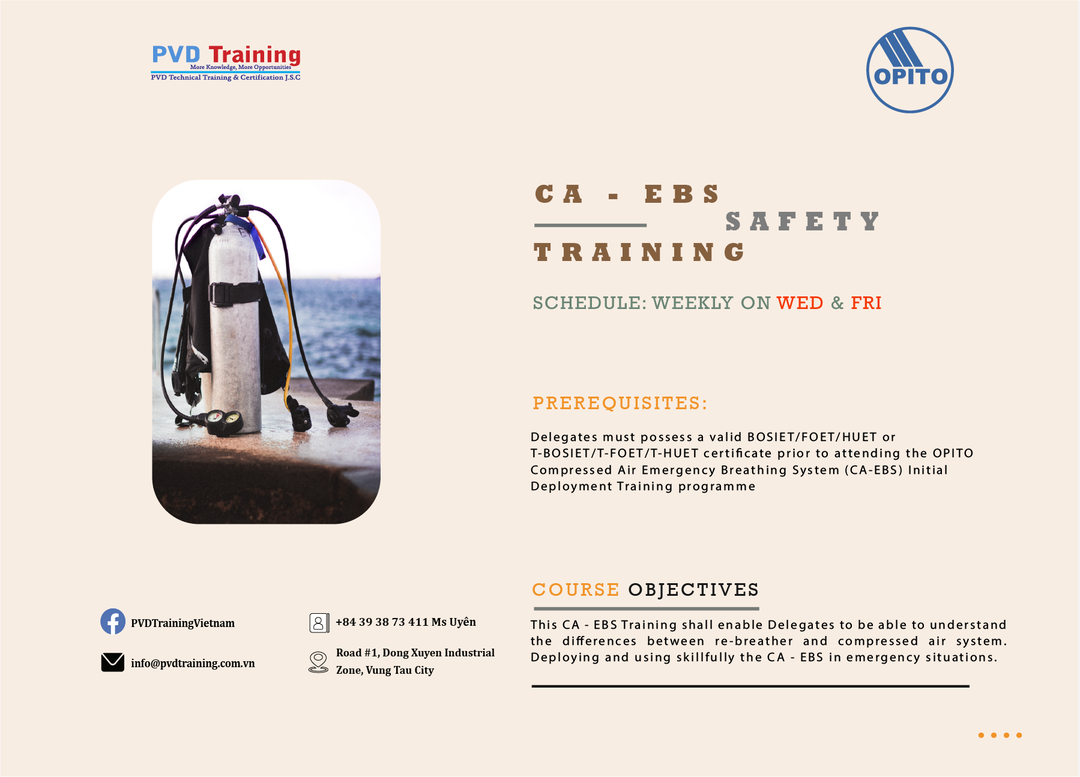COMPRESSED AIR EMERGENCY BREATHING SYSTEM (CAEBS) COURSE PVD Training