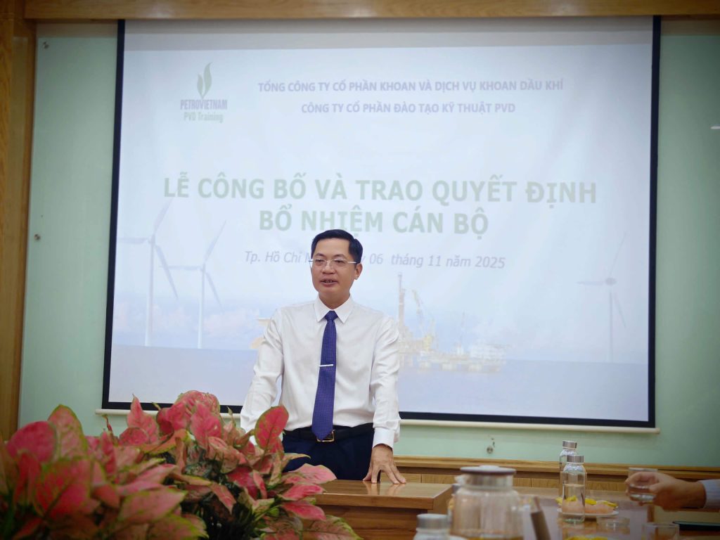 PVD TRAINING BỔ NHIỆM CÁN BỘ LÃNH ĐẠO MỚI 4 Ông Phạm Hữu Hai – Phó Giám đốc phát biểu tại lễ bổ nhiệm