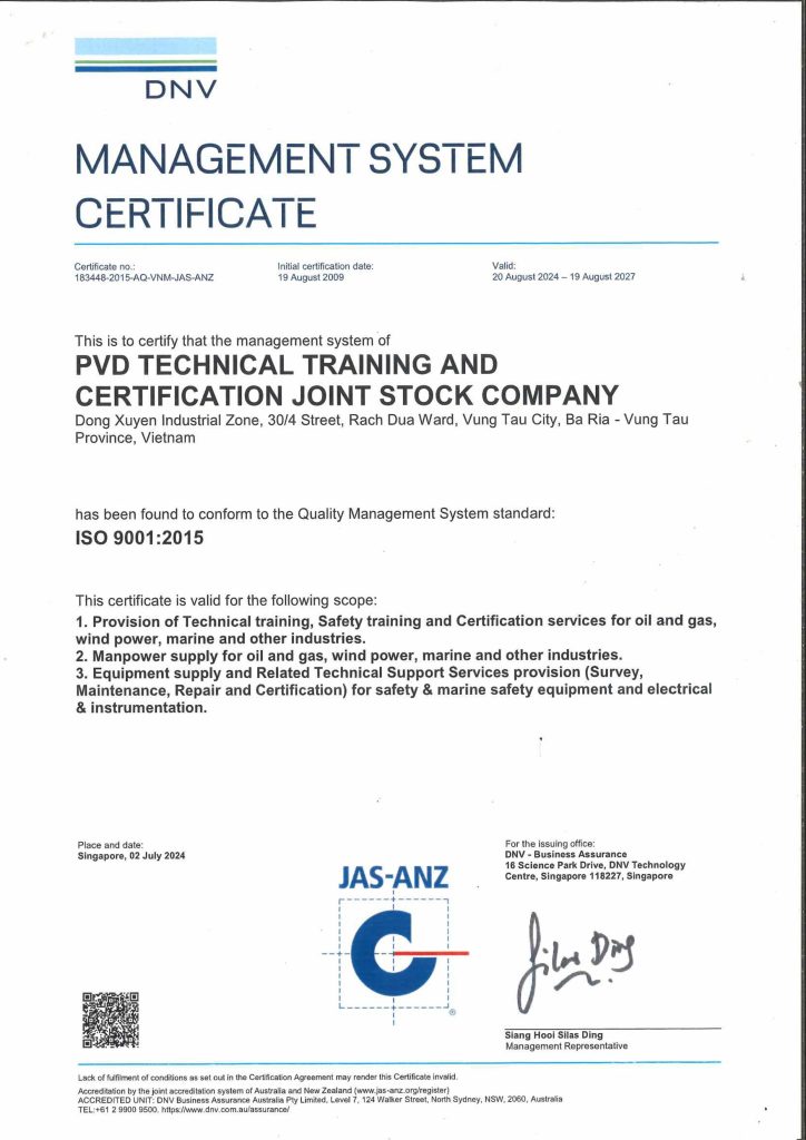 PVD Training ISO 9001 Aug 2027