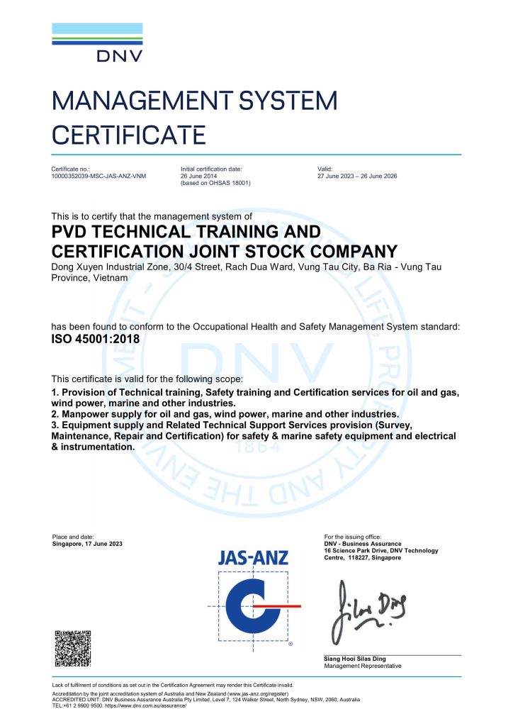 PVD Training ISO 45001 June 2026