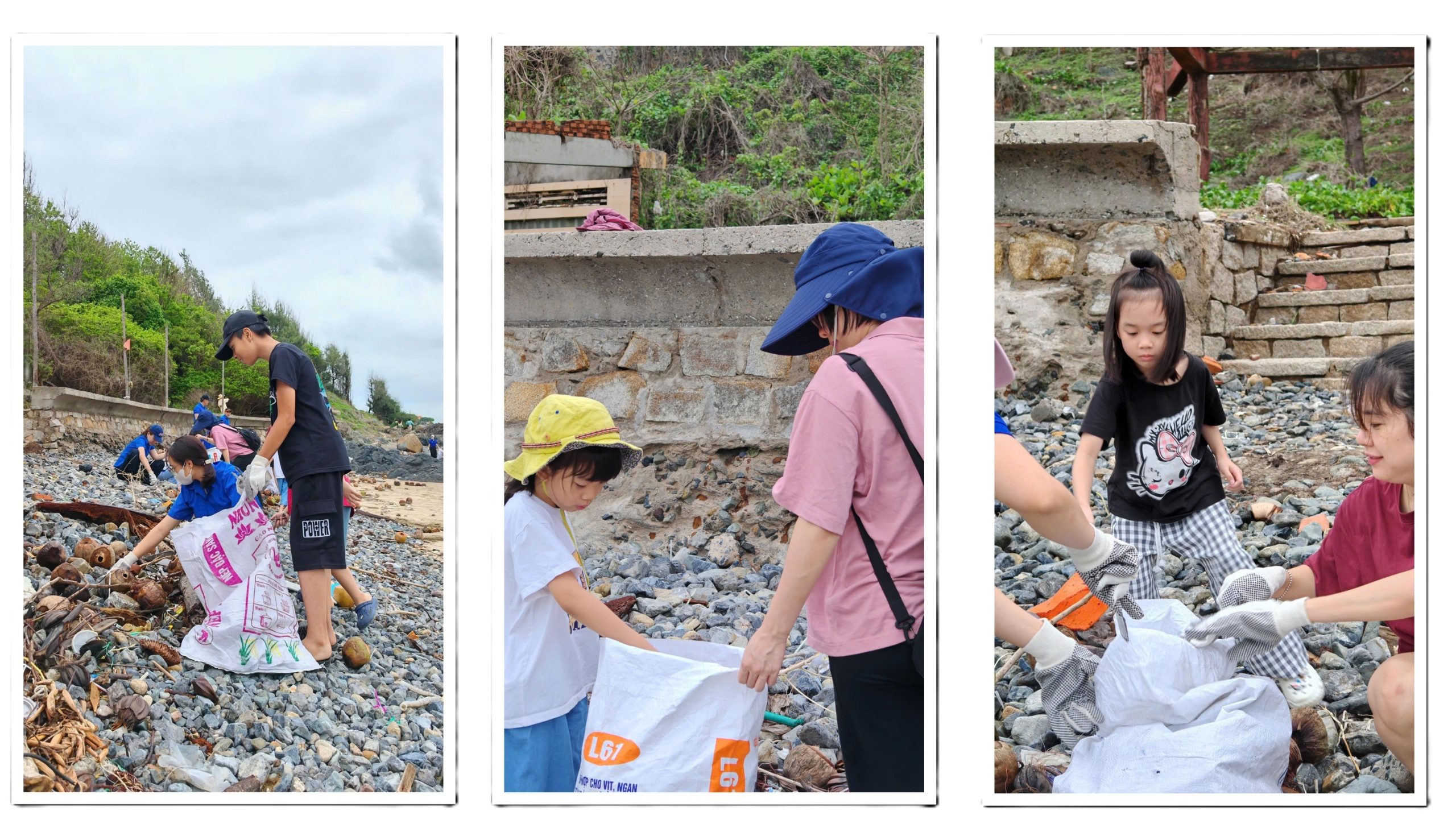 One Small Action – One Blue Ocean 2 Children joining beach cleanup activity